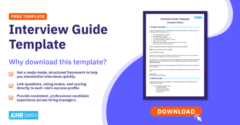 Preview of AIHR's interview guide template and its benefits.